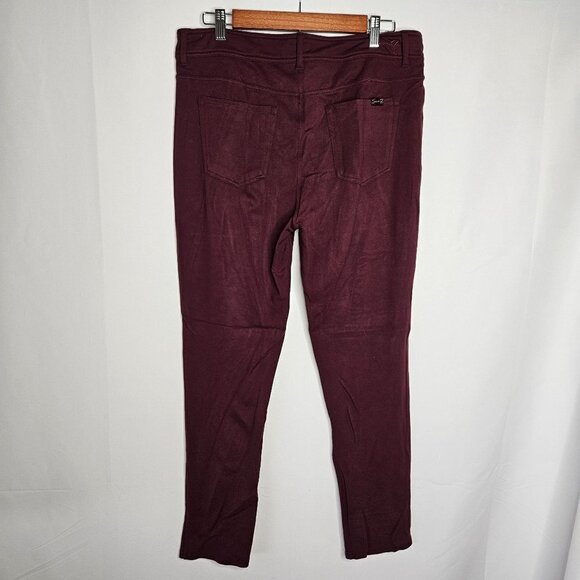 Seven 7 Size 14 SKINNY 4-WAY STRETCH PONTE Knit Pant In Wine Burgundy - Picture 4 of 13